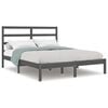 vidaXL Cadre de lit sans matelas gris 120x190 cm bois massif