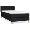 vidaXL Sommier &agrave; lattes de lit et matelas Noir 80x200 cm Tissu