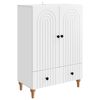 vidaXL Buffet Blanc 66 x 34,5 x 95 cm Bois d'ing&eacute;nierie