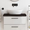 vidaXL Comptoir de salle de bain marron fonc&eacute; bois massif trait&eacute;