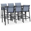 vidaXL Ensemble de bar de jardin 7 pcs Noir et gris
