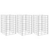 vidaXL Lits sur&eacute;lev&eacute;s en gabion 3 pcs 30x30x50 cm Fer