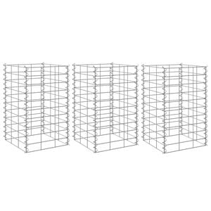 vidaXL Lits sur&eacute;lev&eacute;s en gabion 3 pcs 30x30x50 cm Fer