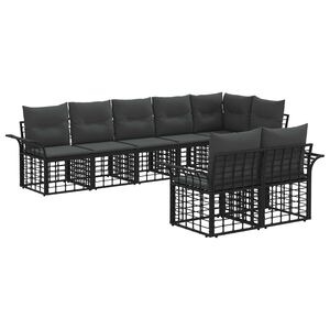 vidaXL Ensemble de canap&eacute;s d'ext&eacute;rieur 8 pc Noir et Gris fonc&eacute;