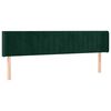 vidaXL T&ecirc;te de lit avec oreilles Vert fonc&eacute; 183x16x78/88 cm Velours