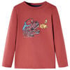 T-shirt enfants &agrave; manches longues rouge br&ucirc;l&eacute; 104