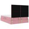 vidaXL Lit avec rangement et LED avec LED Rose 140 x 200 cm Velours