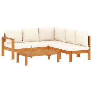 vidaXL Salon de jardin avec coussins 4 pcs bois d'acacia massif