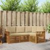 vidaXL Ensembles de canap&eacute;s avec coussin 4 pcs Naturel et Beige