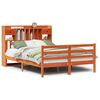 vidaXL Lit biblioth&egrave;que sans matelas cire marron 150x200 cm pin massif