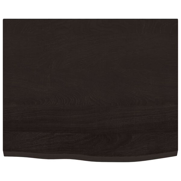 vidaXL Comptoir de salle de bain marron fonc&eacute; 60x50x2 cm bois trait&eacute;