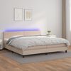 vidaXL Sommier &agrave; lattes de lit avec matelas LED Cappuccino 200x200 cm