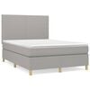 vidaXL Sommier &agrave; lattes de lit avec matelas Gris clair 140x190cm Tissu