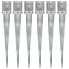 vidaXL Piquets au sol 6 pcs Argent&eacute; 12x12x89 cm Acier galvanis&eacute;