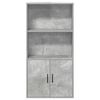 vidaXL Biblioth&egrave;que gris b&eacute;ton 60x24x120 cm bois d'ing&eacute;nierie