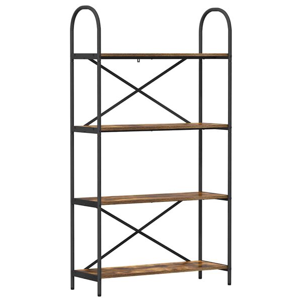 vidaXL &Eacute;tag&egrave;re Ch&ecirc;ne fum&eacute; 80 x 30 x 146 cm Bois d'ing&eacute;nierie