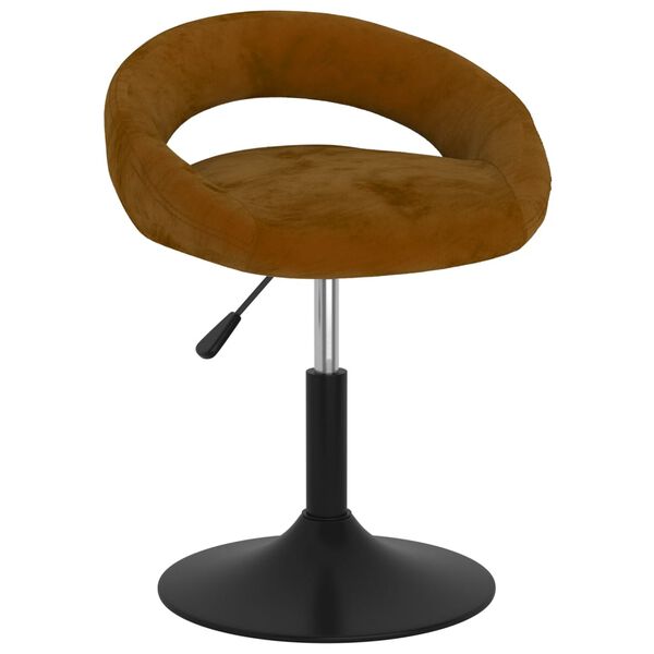 vidaXL Chaise pivotante de salle &agrave; manger Marron Velours