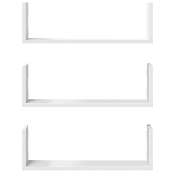 vidaXL &Eacute;tag&egrave;res murales 3 pcs blanc 58x18x18 cm bois d'ing&eacute;nierie