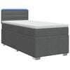 vidaXL Lit boxspring avec matelas Gris fonc&eacute; 90 x 190 cm Tissu