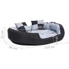 vidaXL Coussin réversible lavable pour chien Gris et noir 110x80x23 cm