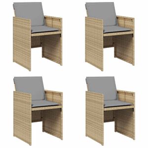 vidaXL Chaises de jardin avec coussins lot de 4 m&eacute;lange beige