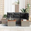vidaXL Ensemble de canap&eacute; de jardin avec coussin 5 pcs Gris Poly rotin