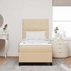 vidaXL Lit &agrave; ressorts avec matelas avec LED Cr&egrave;me 100 x 200 cm tissu