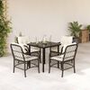 vidaXL Ensemble &agrave; manger de jardin 5 pcs et coussins marron poly rotin