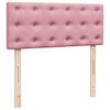 vidaXL Sommier &agrave; lattes de lit avec matelas Rose 120x200 cm Velours