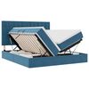 vidaXL Lit de rangement LED avec matelas Bleu fonc&eacute; 180 x 200 cm