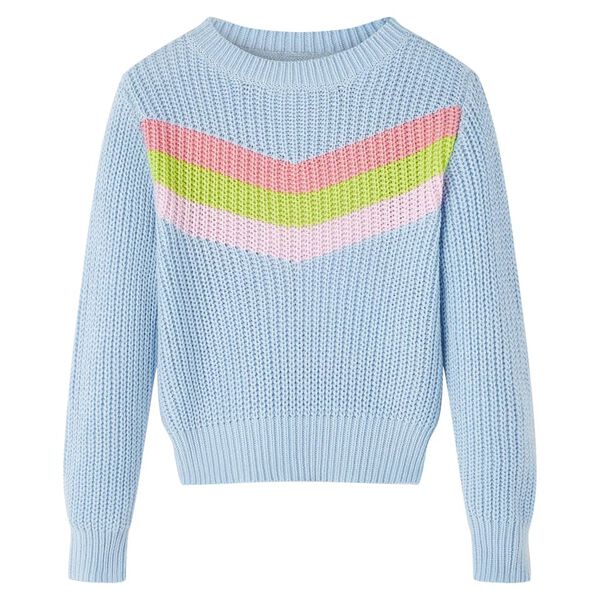 Pull-over tricoté pour enfants bleu 128
