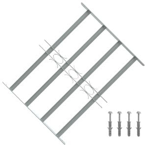 vidaXL Grille r&eacute;glable de s&eacute;curit&eacute; de fen&ecirc;tres et 4 barres 500-650 mm