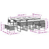 vidaXL Ensemble &agrave; manger de jardin et coussins 13 pcs gris clair rotin