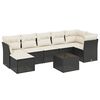 vidaXL Salon de jardin 8 pcs avec coussins noir r&eacute;sine tress&eacute;e