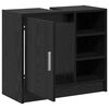 vidaXL Cabinet de salle de bain avec porte Ch&ecirc;ne noir 63 x 29 x 55 cm
