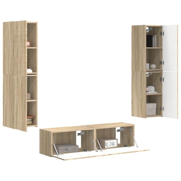 vidaXL Ensemble meuble TV 6 pcs Ch&ecirc;ne Sonoma Bois d'ing&eacute;nierie