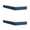 vidaXL Sommier &agrave; lattes de lit avec matelas Bleu 200x200 cm Tissu