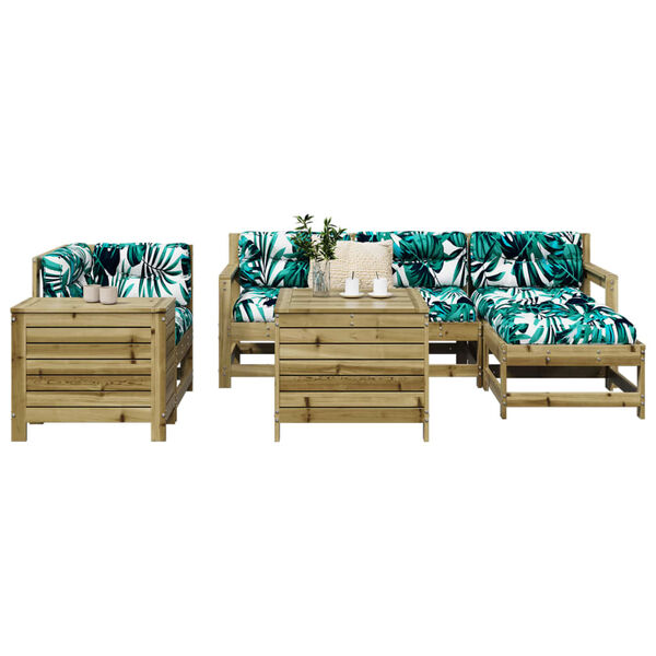 vidaXL Salon de jardin 7 pcs bois de pin impr&eacute;gn&eacute;