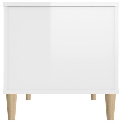 vidaXL Table basse Blanc brillant 90x44,5x45 cm Bois d'ingénierie