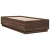 vidaXL Cadre de lit avec LED sans matelas ch&ecirc;ne marron 100x200 cm