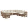 vidaXL Ensemble de canap&eacute; de jardin 11 pc Beige polyrotin