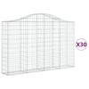 vidaXL Paniers &agrave; gabions arqu&eacute;s 30 pcs 200x30x120/140 cm Fer galvanis&eacute;