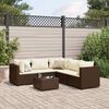 vidaXL Salon de jardin 6 pcs avec coussins Marron Résine tressée