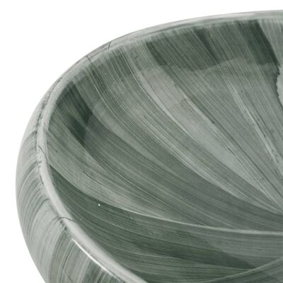vidaXL Vasque à poser vert ovale 59x40x15 cm céramique
