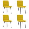 vidaXL Chaises &agrave; manger lot de 4 jaune velours