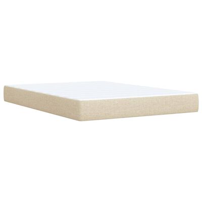 vidaXL Sommier à lattes de lit avec matelas Crème 160x200 cm Tissu