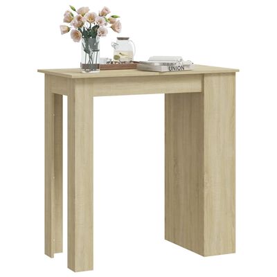 vidaXL Table de bar avec rangement Chêne sonoma 102x50x103,5 cm