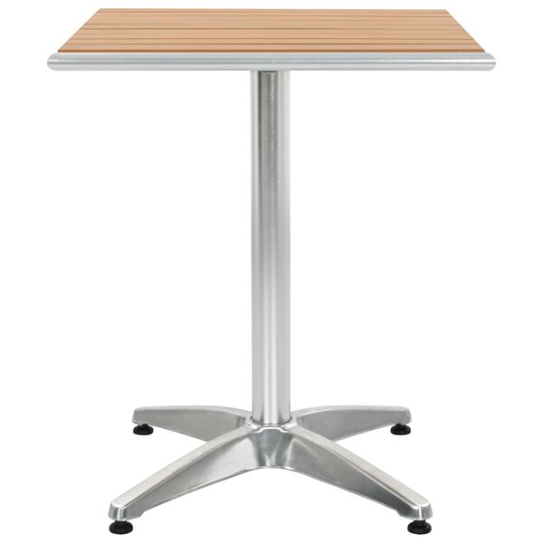vidaXL Table de jardin Argent&eacute; 60x60x70 cm Aluminium et WPC