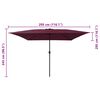 vidaXL Parasol de jardin Rouge et Noir 295 x 295 x 245 cm