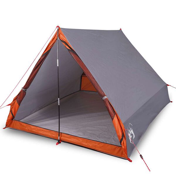vidaXL Tente de camping en forme de A 2 personnes gris imperm&eacute;able